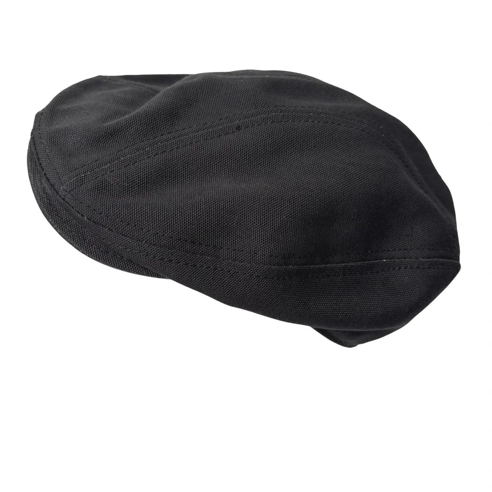 VTG New York Hat Co Black Canvas Newsboy Cap Mens S/M Union Label USA Made